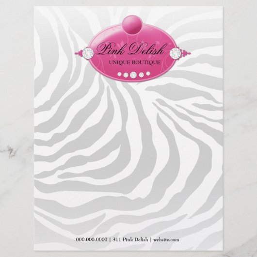 311 Roze, dunne, roze Zebra met briefhoofd (Voorkant)