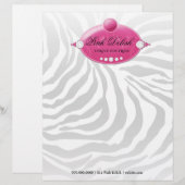 311 Roze, dunne, roze Zebra met briefhoofd (Voorkant / Achterkant)