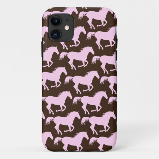 311 Roze en bruine paardenafdrukken Case-Mate iPhone Case (Achterkant)