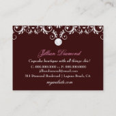 311 Roze fijne monogram | Chocolade 3,5 x 2,5 Visitekaartje (Achterkant)