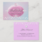 311 Roze gele monogram polaire dots 3,5 x 2,5 Visitekaartje (Voorkant / Achterkant)