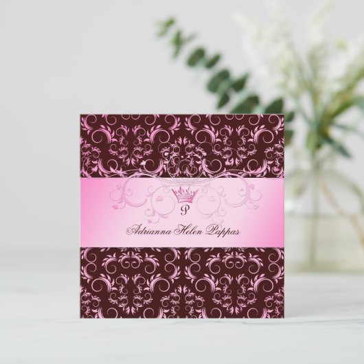 311-Roze godin en chocolade Aankondiging (Staand voorkant)