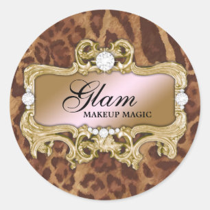 311 Roze Gouden Glam Gekke Sticker Zwart Luipaard