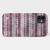 311 Roze grijze Aztec-textuur Case-Mate iPhone Case (Achterkant (horizontaal))