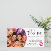 311 Roze Lippen Afscheid Als Vrouw Thank Jou Bedankkaart (Staand voorkant)