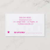 311 Roze Star Zebra Stripes Appointment Card Afsprakenkaartje (Achterkant)