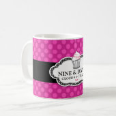 311 Roze Stippen Koffiemok (Voorkant links)