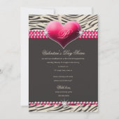 311-roze Valentijnsdag van het hart Kaart (Voorkant)