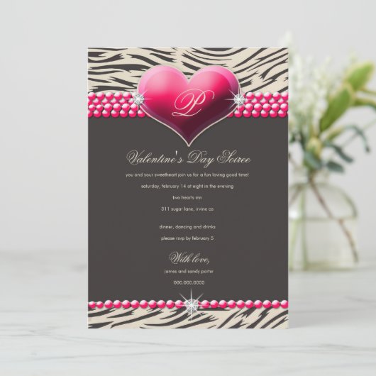 311-roze Valentijnsdag van het hart Kaart (Staand voorkant)