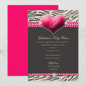 311-roze Valentijnsdag van het hart Kaart (Voorkant / Achterkant)