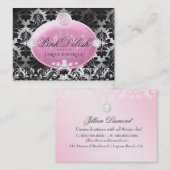 311 Roze vuilnis Monogram Blackberry Damask Visitekaartje (Voorkant / Achterkant)
