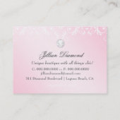 311 Roze vuilnis Monogram Blackberry Damask Visitekaartje (Achterkant)