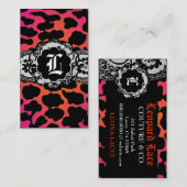 311 Roze vuurluipaard en kant Visitekaartje (Voorkant / Achterkant)