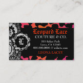 311 Roze vuurluipaard en kant Visitekaartje (Achterkant)