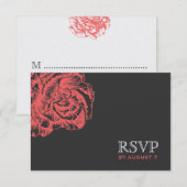 311 Ruffled Peony Coral Melon RSVP Kaartje (Voorkant / Achterkant)
