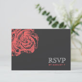 311 Ruffled Peony Coral Melon RSVP Kaartje (Staand voorkant)