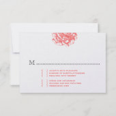 311 Ruffled Peony Coral Melon RSVP Kaartje (Achterkant)
