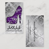 311 Sass Hot Paars Leopard Hiel Visitekaartje (Voorkant / Achterkant)