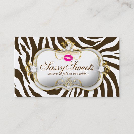 311 Sassy Sweets Zebra Visitekaartje (Voorkant)