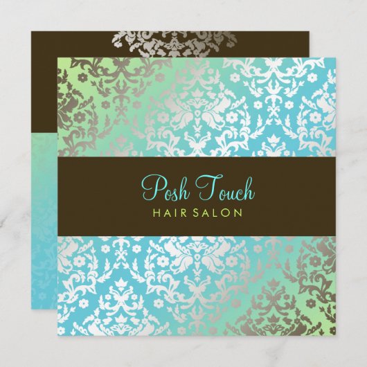 311 Schitterende Damask Turquoise & Lime (Voorkant / Achterkant)