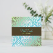 311 Schitterende Damask Turquoise & Lime (Staand voorkant)