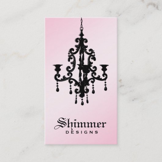 311-Shimmer Chandelier Pink 2 Visitekaartje (Voorkant)