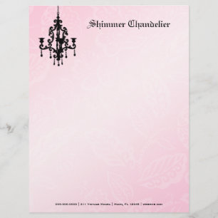 311-Shimmer Chandelier Pink Persoonlijk Briefhoofd