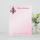 311-Shimmer Chandelier Pink Persoonlijk Briefhoofd (Staand voorkant)