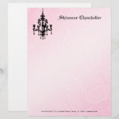 311-Shimmer Chandelier Pink Persoonlijk Briefhoofd (Voorkant / Achterkant)