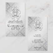 311-Silver Diamond Luxe Damask Visitekaartje (Voorkant / Achterkant)