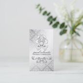 311-Silver Diamond Luxe Damask Visitekaartje (Staand voorkant)