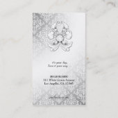 311-Silver Diamond Luxe Damask Visitekaartje (Achterkant)