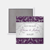 311-Silver Divine | Aubergine Save the Date Magneet (Voorkant / Achterkant)