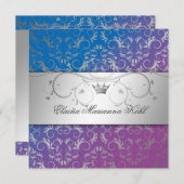 311-Silver Divine Blue Bliss Sweet 16 Kaart (Voorkant / Achterkant)