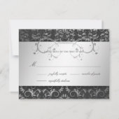 311-Silver Divine Charcoal Gray RSVP-kaart RSVP Kaartje (Achterkant)