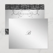 311-Silver Divine Charcoal Gray RSVP-kaart RSVP Kaartje (Voorkant / Achterkant)