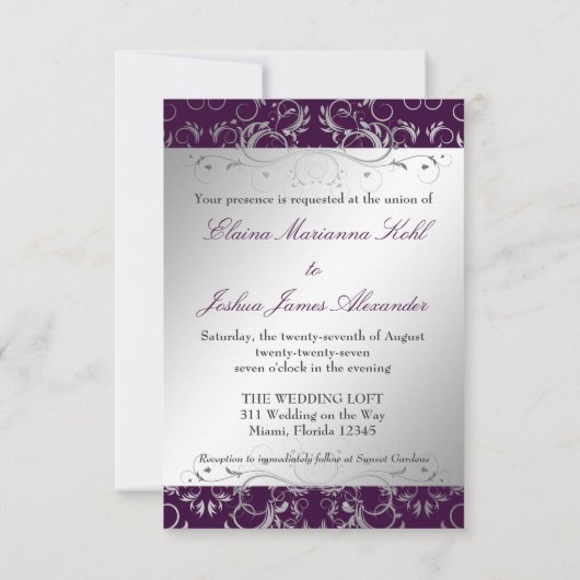 311 Silver Divine | Eggplant Kaart (Achterkant)