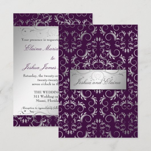 311 Silver Divine | Eggplant Kaart (Voorkant / Achterkant)