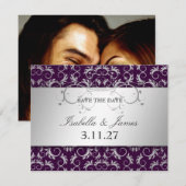 311 Silver Divine Eggplant Save the Date (Voorkant / Achterkant)