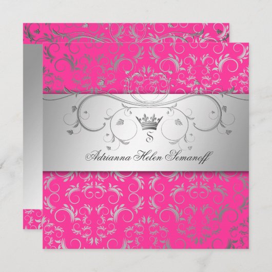 311-Silver Divine Hott Roze Kaart (Voorkant / Achterkant)