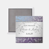 311-Silver Divine Hydrangea Save the Date Magneet (Voorkant / Achterkant)