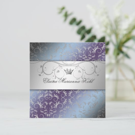 311-Silver Divine Hydrangea Sweet 16 Kaart (Staand voorkant)