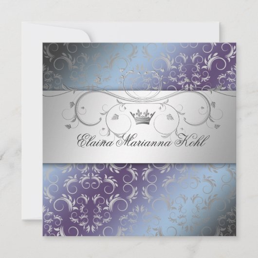 311-Silver Divine Hydrangea Sweet 16 Kaart (Voorkant)