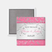 311-Silver Divine | Luscious Pink Save the Date Magneet (Voorkant / Achterkant)