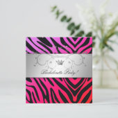 311-Silver Divine Paars Punch Zebra Bachelorette Kaart (Staand voorkant)