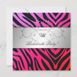311-Silver Divine Paars Punch Zebra Bachelorette Kaart