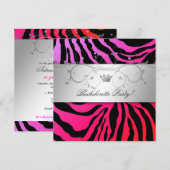 311-Silver Divine Paars Punch Zebra Bachelorette Kaart (Voorkant / Achterkant)