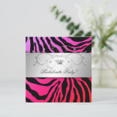311-Silver Divine Paars Punch Zebra Bachelorette Kaart (Staand voorkant)