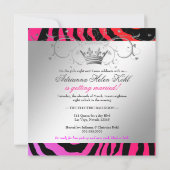 311-Silver Divine Paars Punch Zebra Bachelorette Kaart (Achterkant)