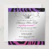 311-Silver Divine Paars Radian Zebra Bachelorette Kaart (Achterkant)
